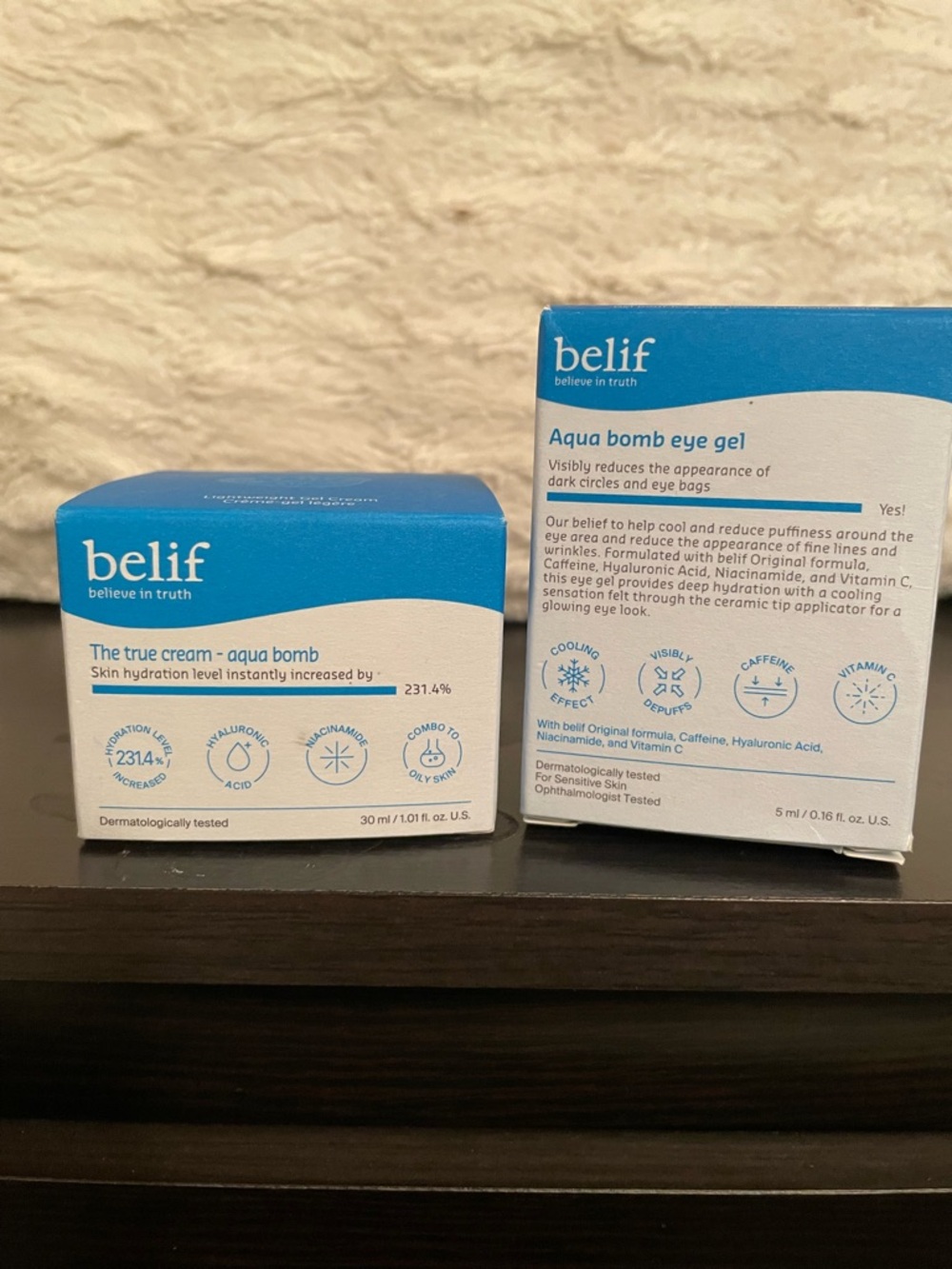 belif The True Cream - Aqua Bomb Moisturizer and Aqua Bomb eye gel